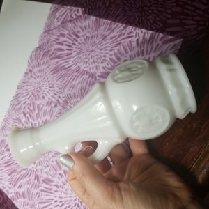 Vintage Milk Glass Bottle, Cruet, Vase with Eagle Medallion